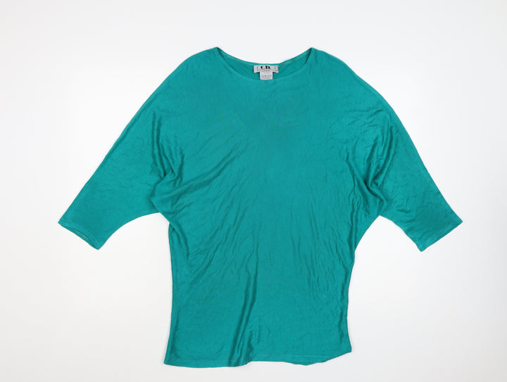 C.H. Designer Women’s Green Acrylic Relaxed Pullover Jumper Size 12