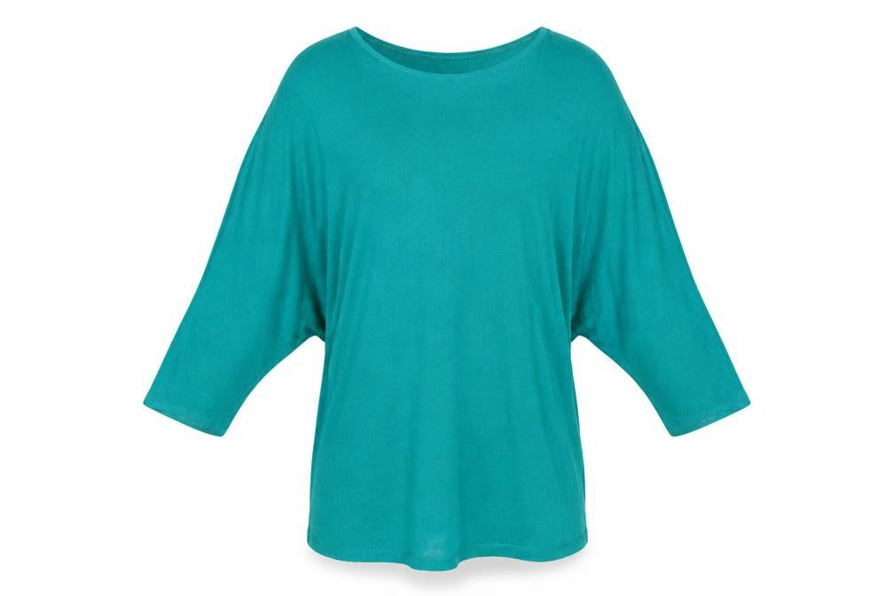 Front view of C.H. Designer Women’s Green Acrylic Relaxed jumper, size UK 12