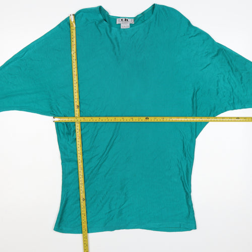 C.H. Designer Women’s Green Acrylic Relaxed Pullover Jumper Size 12