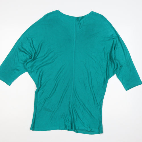 C.H. Designer Women’s Green Acrylic Relaxed Pullover Jumper Size 12