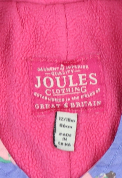 Joules Unisex Baby Purple Animal Print Hooded Snowsuit 12-18 Months Waterproof