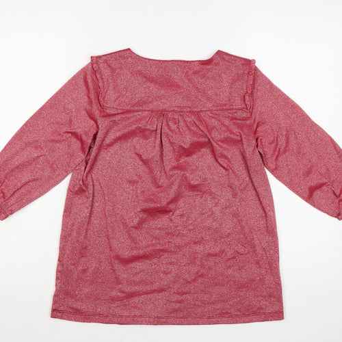 Lee Cooper Women's Red Tunic Blouse M 3/4 Sleeve Stretch Top