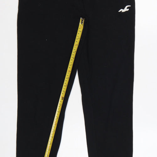 Hollister Men's Black Fleece Joggers S Regular Fit Elastic Waist