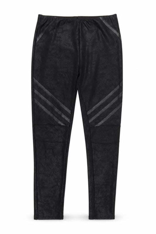 Lumina Women's Black Faux Leather Look Stretch Leggings M