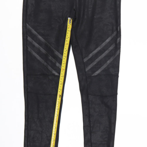 Lumina Women's Black Faux Leather Look Stretch Leggings M