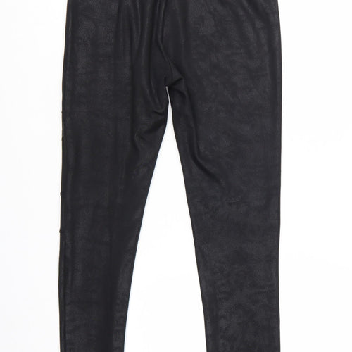 Lumina Women's Black Faux Leather Look Stretch Leggings M