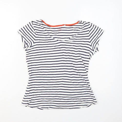 Boden Womens Multicoloured Striped Short Sleeve T-Shirt Size 8