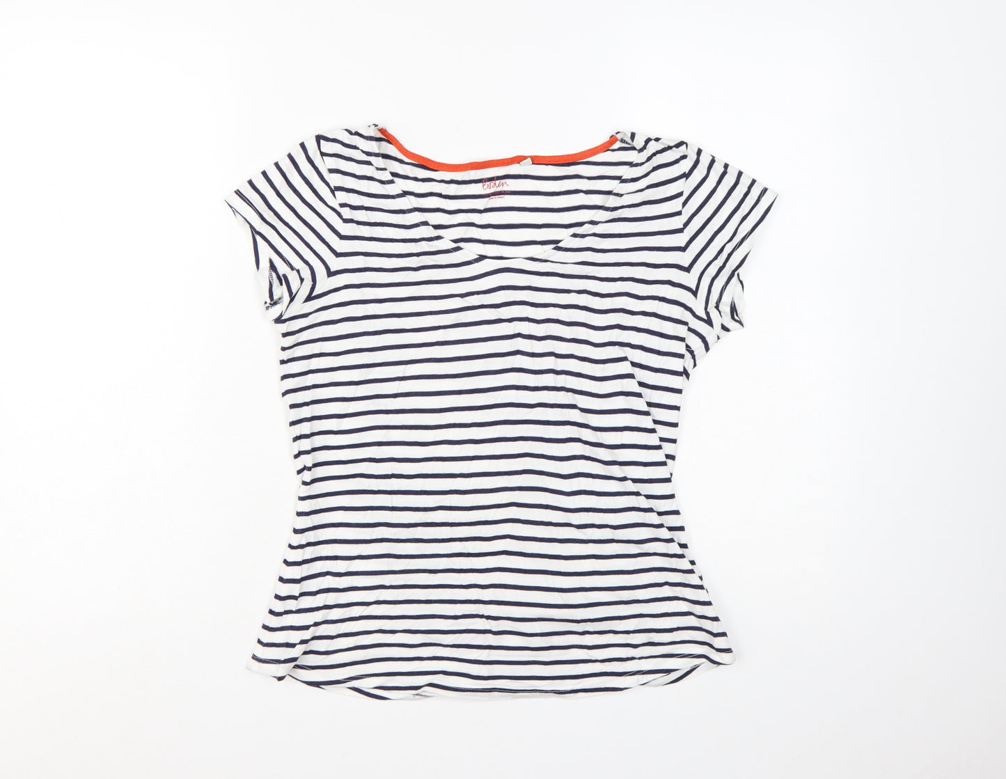 Boden Womens Multicoloured Striped Short Sleeve T-Shirt Size 8