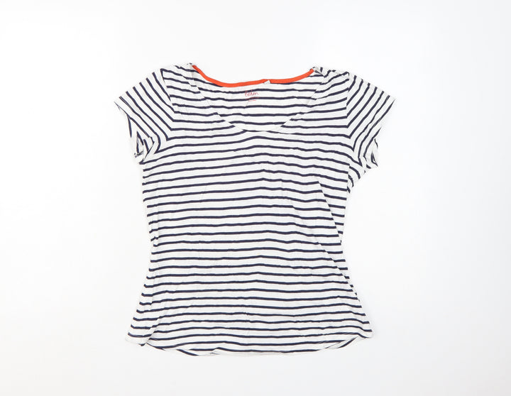 Boden Womens Multicoloured Striped Short Sleeve T-Shirt Size 8