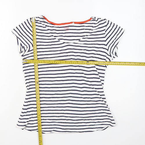 Boden Womens Multicoloured Striped Short Sleeve T-Shirt Size 8