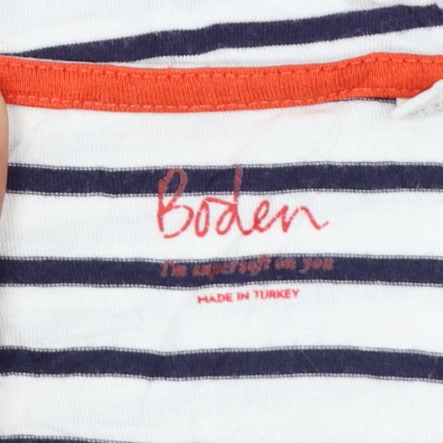 Boden Womens Multicoloured Striped Short Sleeve T-Shirt Size 8