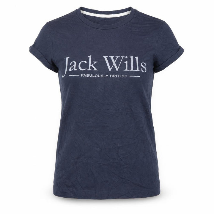 Jack Wills Women's Blue Basic T-Shirt UK 6 Short Sleeve Cotton
