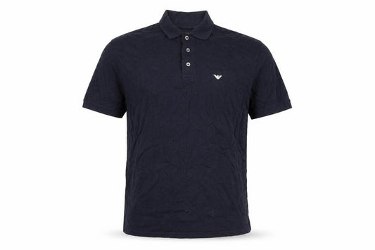Emporio Armani Men's Blue XL Essential Logo Cotton Polo Shirt