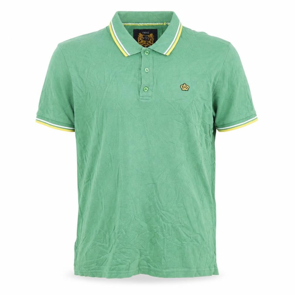 Next Men's Green Classic Polo Shirt Medium Cotton Short Sleeve