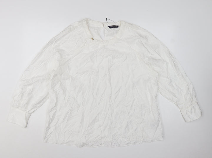 Marks and Spencer Women’s Ivory Long Sleeve Basic Blouse Size 20