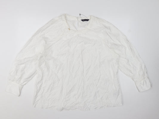 Marks and Spencer Women’s Ivory Long Sleeve Basic Blouse Size 20