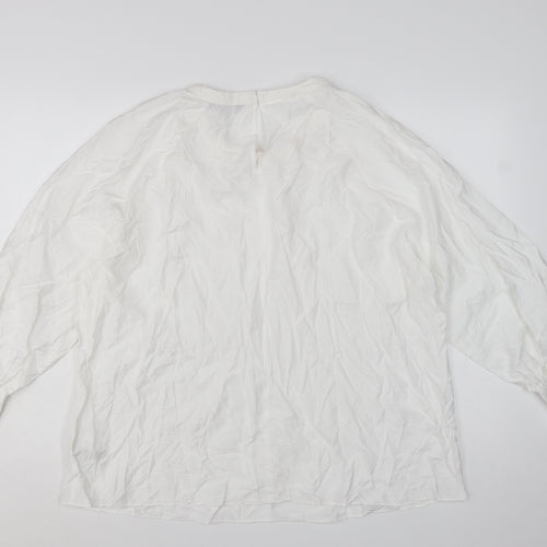 Marks and Spencer Women’s Ivory Long Sleeve Basic Blouse Size 20
