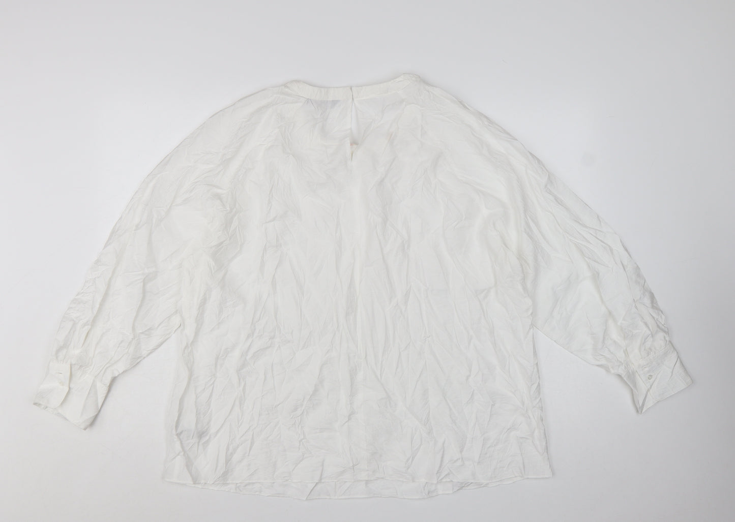 Marks and Spencer Women’s Ivory Long Sleeve Basic Blouse Size 20