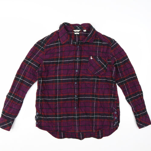 Jack Wills Womens Multicoloured Plaid Cotton Button-Up Shirt Size 10