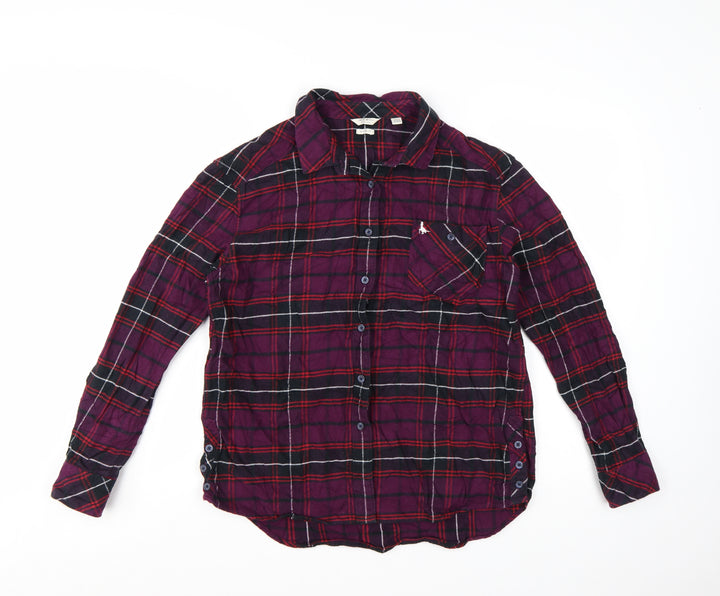 Jack Wills Womens Multicoloured Plaid Cotton Button-Up Shirt Size 10