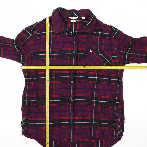Jack Wills Womens Multicoloured Plaid Cotton Button-Up Shirt Size 10