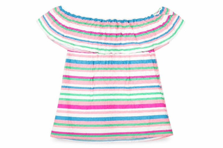 M&Co Women’s Multicoloured Stripe Off Shoulder Tunic Blouse Size 12