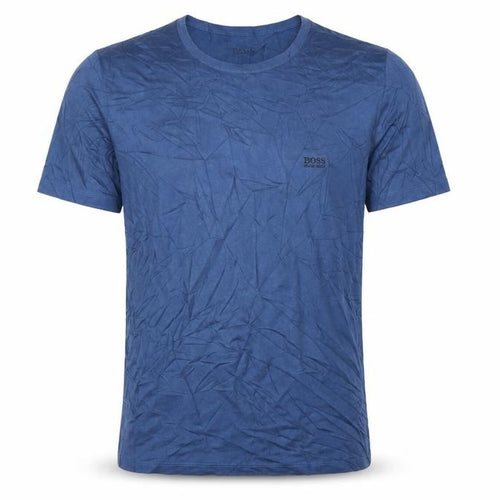 BOSS Men's Blue XL Cotton Crew Neck Logo Short Sleeve T-Shirt
