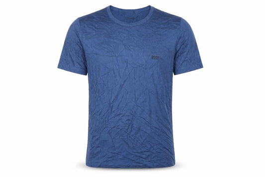 BOSS Men's Blue XL Cotton Crew Neck Logo Short Sleeve T-Shirt