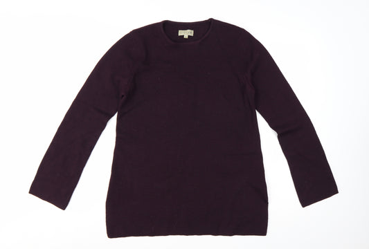 Jigsaw Women's Purple Wool Long Sleeve Crew Neck Jumper L