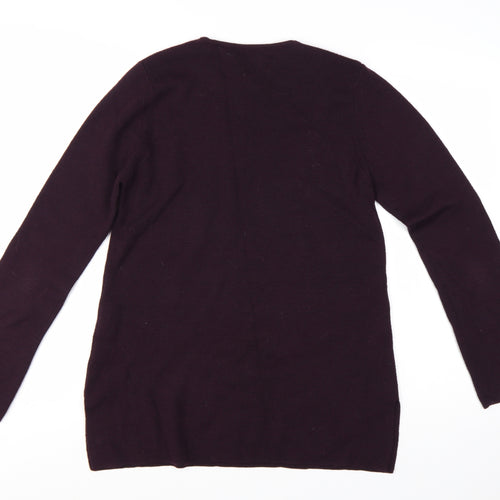 Jigsaw Women's Purple Wool Long Sleeve Crew Neck Jumper L