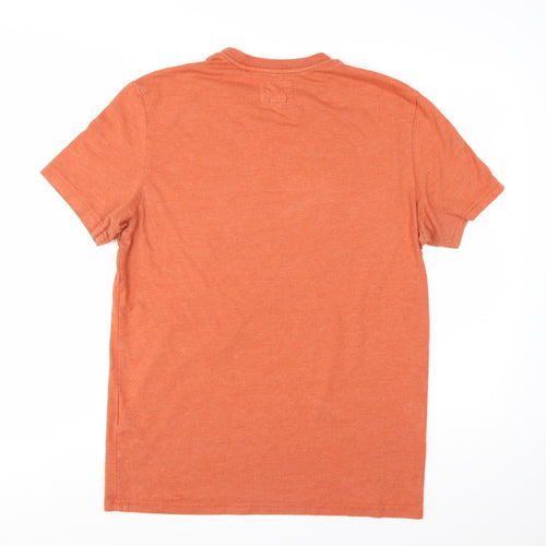 BHS Trait Men's Orange Graphic Bear Nevada USA Crew Neck T-Shirt Medium
