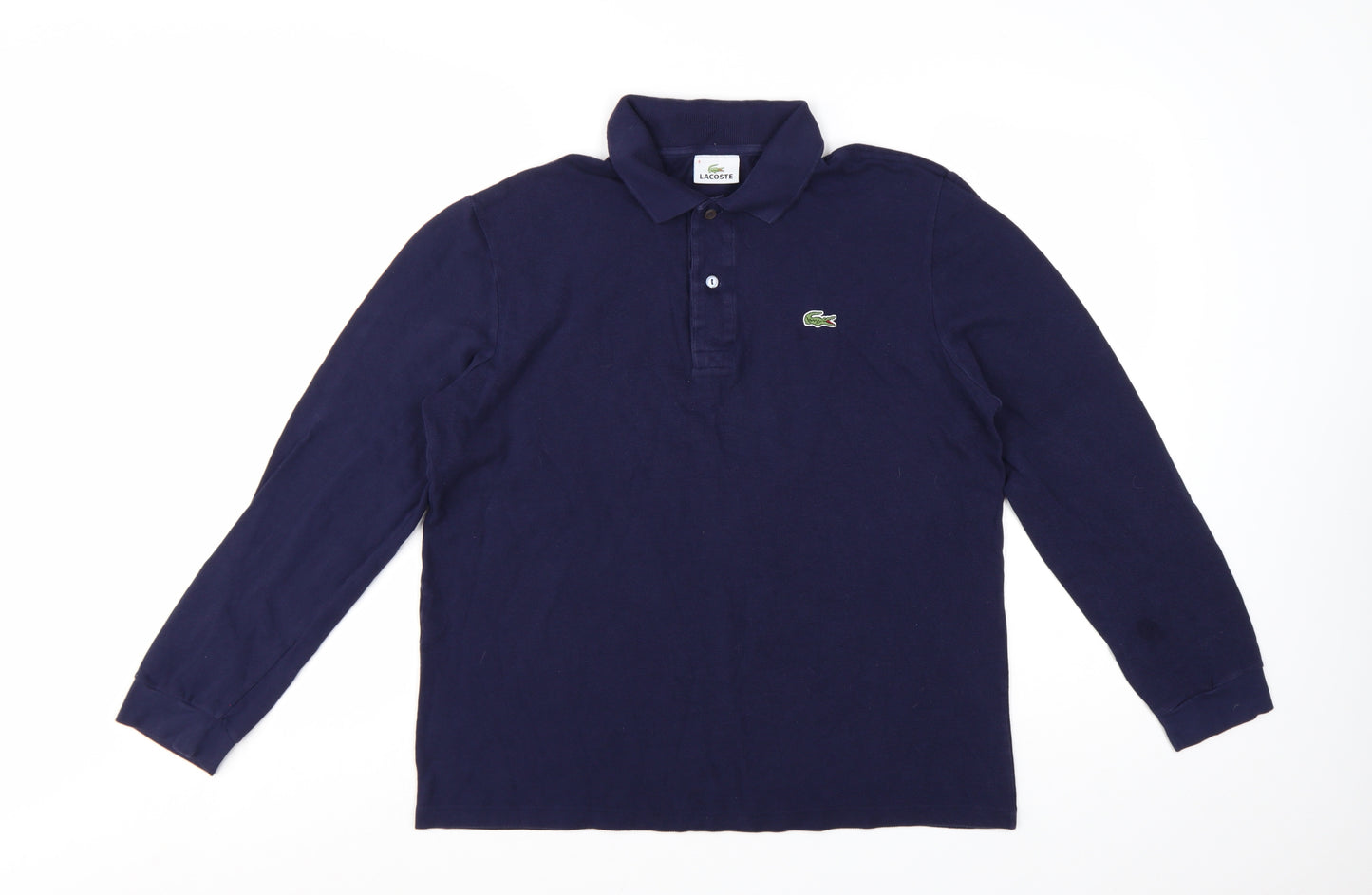 Lacoste Men's Blue Long Sleeve Cotton Polo Shirt Size M