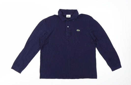Lacoste Men's Blue Long Sleeve Cotton Polo Shirt Size M