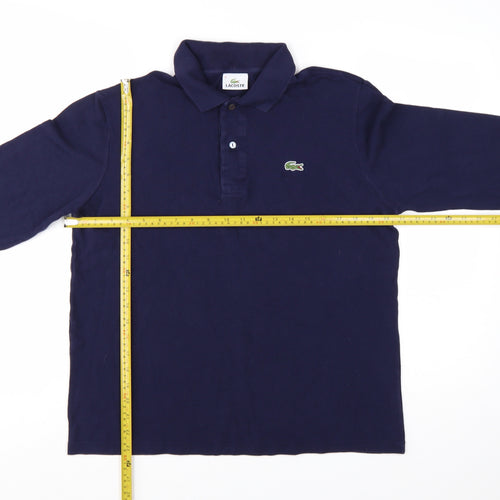 Lacoste Men's Blue Long Sleeve Cotton Polo Shirt Size M