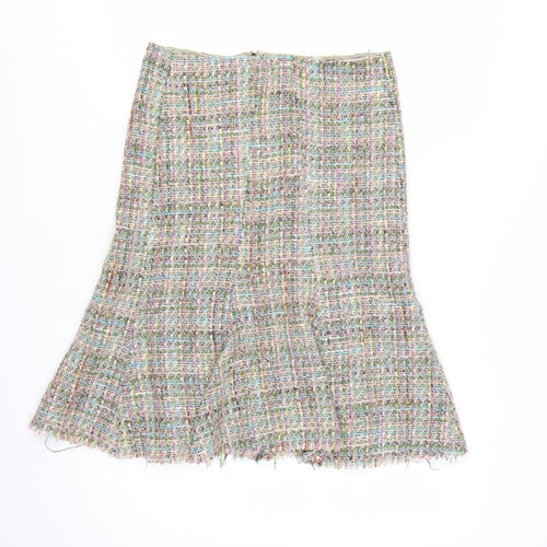 Jigsaw Women Multicoloured Tweed A-Line Wool Skirt Size 10