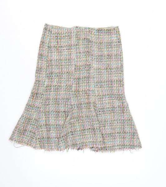 Jigsaw Women Multicoloured Tweed A-Line Wool Skirt Size 10