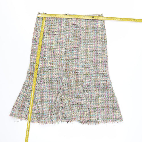 Jigsaw Women Multicoloured Tweed A-Line Wool Skirt Size 10