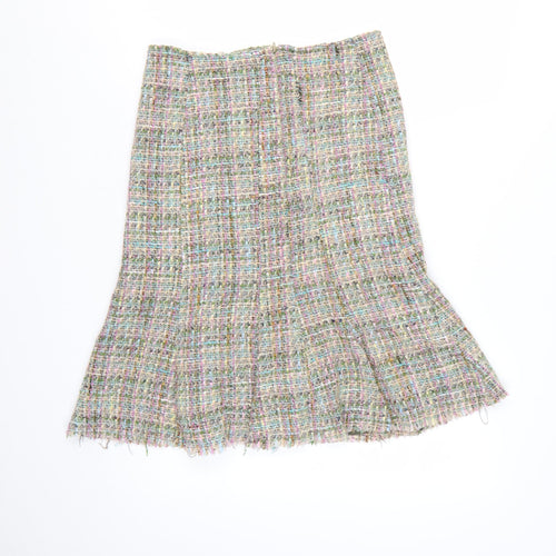 Jigsaw Women Multicoloured Tweed A-Line Wool Skirt Size 10