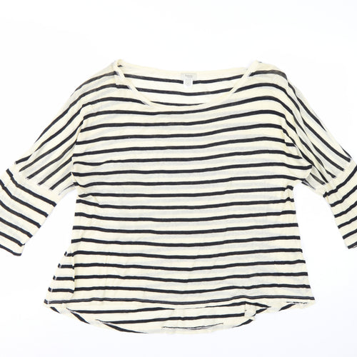 Hoss Intropia Women's Multicoloured Striped 3/4 Sleeve Cotton T-Shirt L