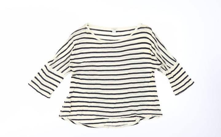 Hoss Intropia Women's Multicoloured Striped 3/4 Sleeve Cotton T-Shirt L