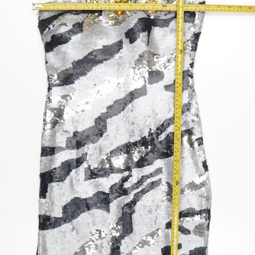 Star by Julien Macdonald Women’s Silver Sequin One Shoulder Bodycon Dress Size 10
