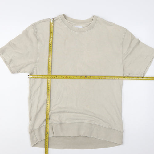 Topman Men’s Beige Short Sleeve Pullover Sweatshirt Size S