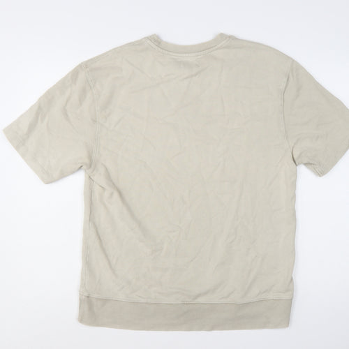 Topman Men’s Beige Short Sleeve Pullover Sweatshirt Size S