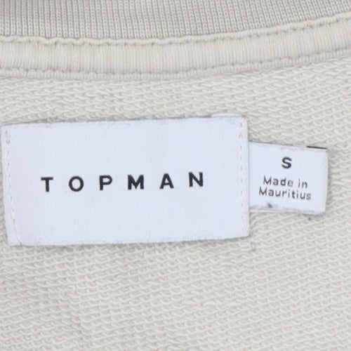 Topman Men’s Beige Short Sleeve Pullover Sweatshirt Size S