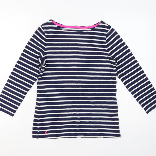 Joules Women’s Blue Striped Long Sleeve Cotton Nautical Top UK 8