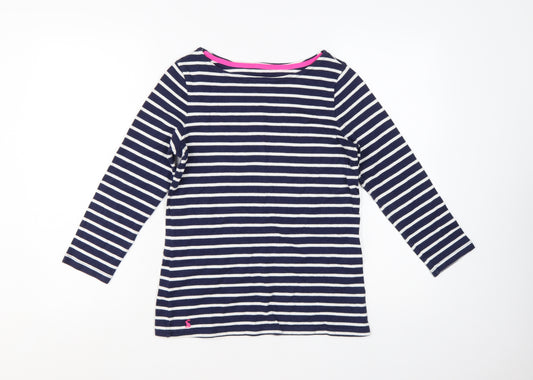 Joules Women’s Blue Striped Long Sleeve Cotton Nautical Top UK 8