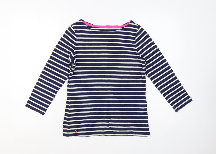 Joules Women’s Blue Striped Long Sleeve Cotton Nautical Top UK 8