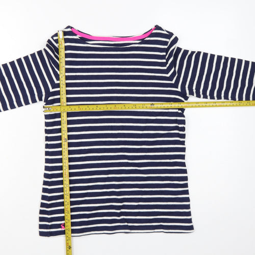 Joules Women’s Blue Striped Long Sleeve Cotton Nautical Top UK 8