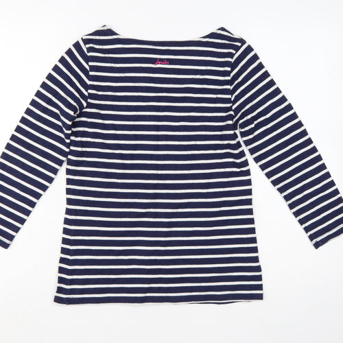 Joules Women’s Blue Striped Long Sleeve Cotton Nautical Top UK 8