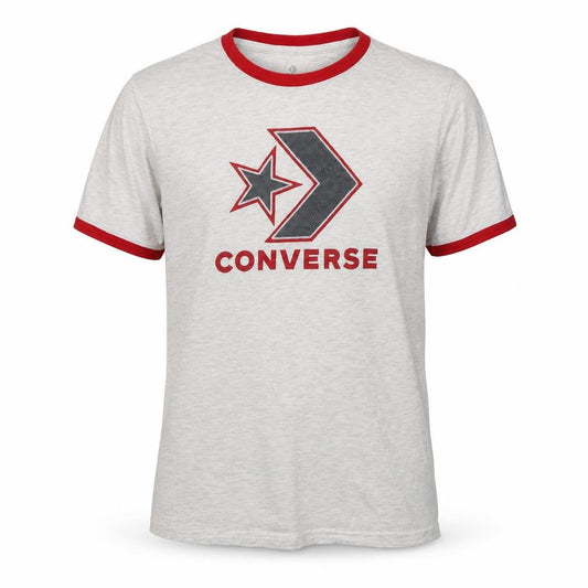 Converse Boys Grey Red Ringer Logo T-Shirt XL 13-15 Years